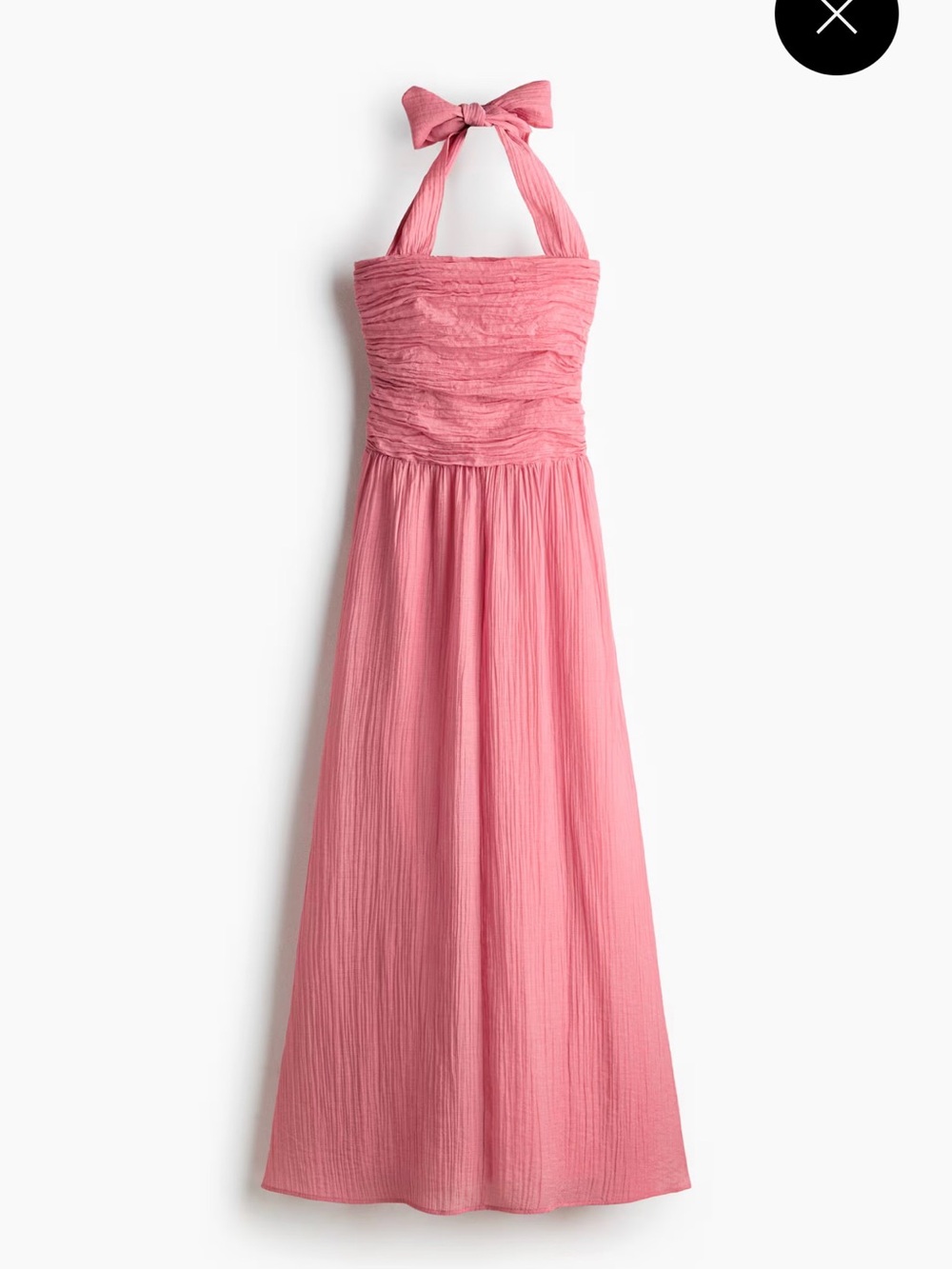 H&M Dusty Rose Pink Halter Bow Maxi Dress